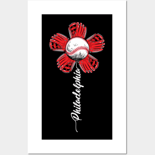 Philladelphia Baseball Flower Vintage Baseball Fans Posters and Art